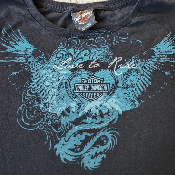 Y2K Harley Davidson Long Sleeve Graphic Top Sz 2Xl - Picture 4 of 6